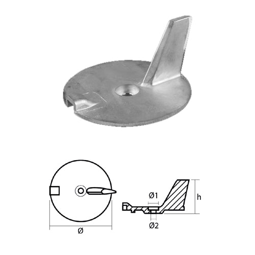 Anodo Piastrina Selva piatta per fuoribordo Manta Barracuda - Anodi motore Selva