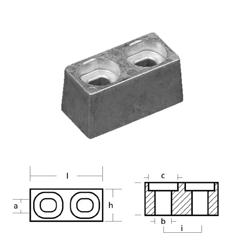 Anodo Suzuki Cubo per Motore Fuoribordo Suzuki - Anodo Suzuki Alluminio