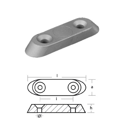 Anodo Piastrina Suzuki 2 4 6 8 Cv Hp - Anodo Motore Suzuki in zinco