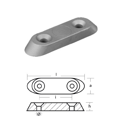 Anodo Piastrina Suzuki 2 4 6 8 Cv Hp - Anodo Motore Suzuki in Alluminip