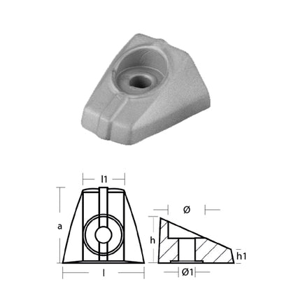 Anodo Pinna Suzuki Motore DT 4 5hp - Anodo Suzuki Fuoribordo