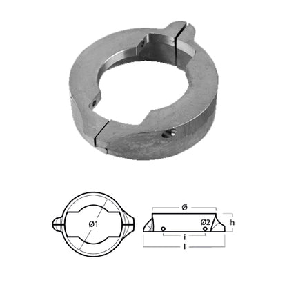 Anodo Volvo Penta collare a 2 pezzi volvo penta 120 sail drive Zinco