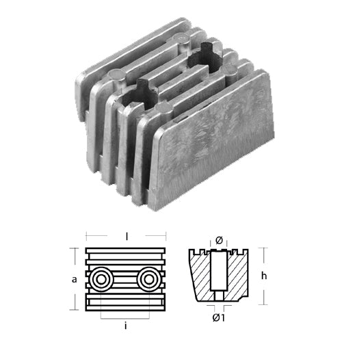 Anodo Volvo Penta Cubo per serie DPX Alluminio