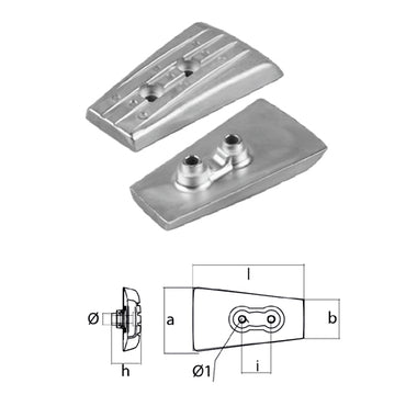 Anodo Volvo Penta Piastrina per serie SX DPH DPR piede poppiero Zinco