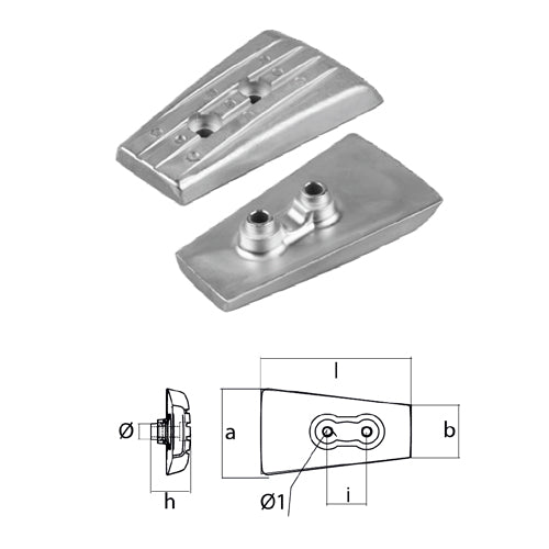 Anodo Volvo Penta Piastrina per serie SX DPH DPR piede poppiero Alluminio