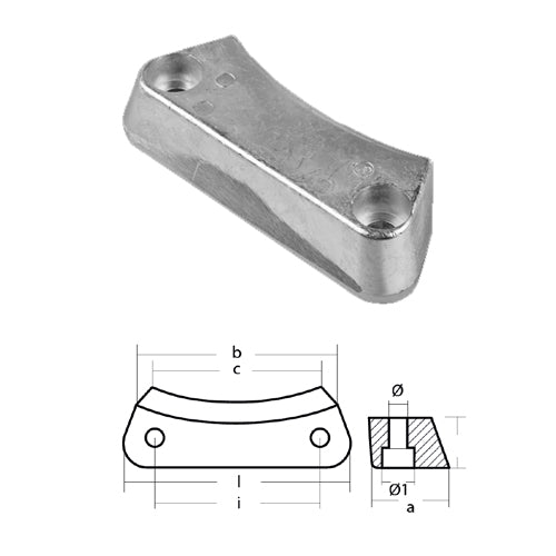 Anodo Volvo Penta Barra per motori DUO PROP - Piastra per motore