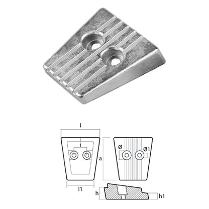 Anodo Volvo Penta Piastra SERIE SX-A/APS-A - Piastra per motore