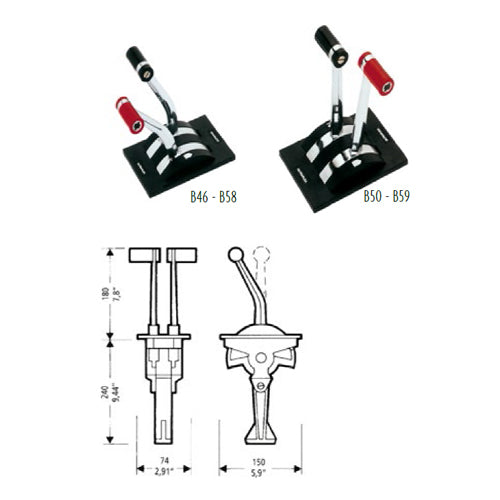 Scatola di comando Ultraflex Gemini Bileva B46 B50 B58 B59,  Gas e Invertitore