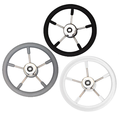 Volante V57 Ultraflex per Barca, Grigio Bianco Nero, Amagnetico, Omologati