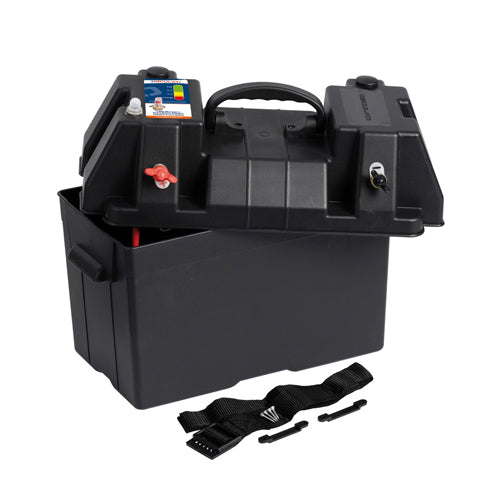 Cassetta batteria power center DELUXE con dual USB, Monitor Protezione Batteria