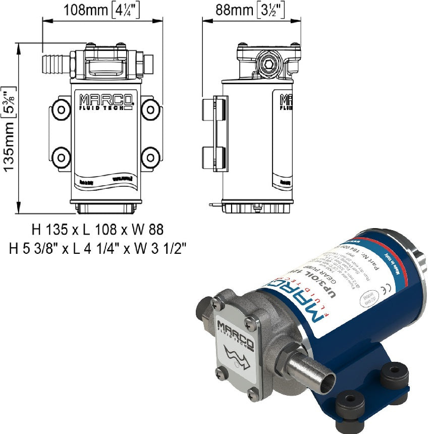 Elettropompa Automatica, Pompa Travaso Olio Gasolio, 15/30 LTM UP 3/4/6, 12/24 v