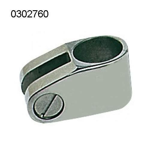 Snodo a forcella per tendalino barca, perno 8 mm, tubo da 25 mm inox