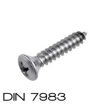 Vite autofilettante svasata, acciaio inox Confezione Blister, da 2,9x13 a 6,3x50