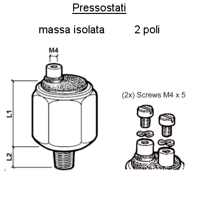 Sensore Pressostato per Motore Barca, Pressostati  1/8" - Bspf  7   0.2 Sf