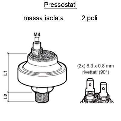 Sensore Pressostato per Motore Barca,  1/8"- 27 Dryseal Nptf  10.5   0.3 Sf