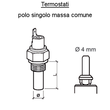 Termostato sensore VDO Veratron, M14 x 1,5 - Sensore, 1/2"- 14 NPTF