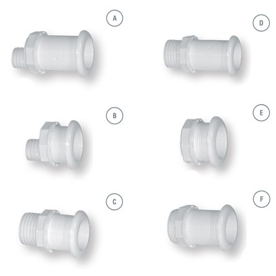 Boccola di Scarico per barca plastica (con o senza portagomma)