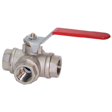 Valvola a sfera 3 vie (flusso a L) per Impianto idrico barca ottone da 1/2" a 3"