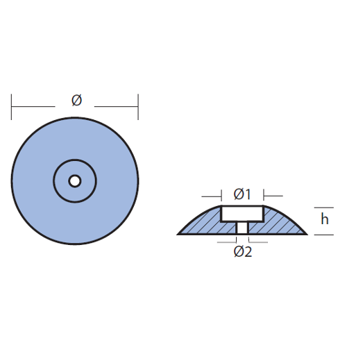 Anodo Flangia Timone Flasps da 50/70/90/110/125/140 mm