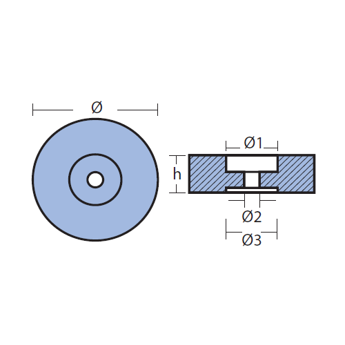 Anodo per Poppa barca diametro 125/135 mm - Completo di tappo e guarnizione