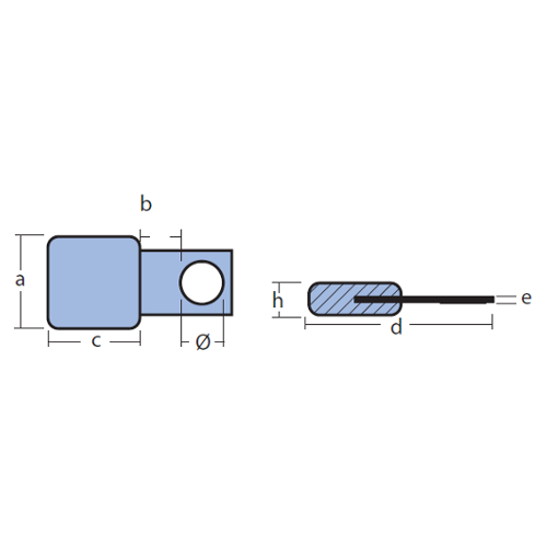 Anodo Piastra per boe di stazionamento con inserto inox