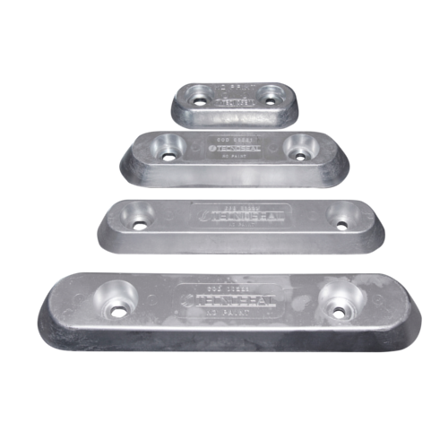 Anodo per Flaps rettangolare 350/150/250/290, per poppa barca, in zinco 