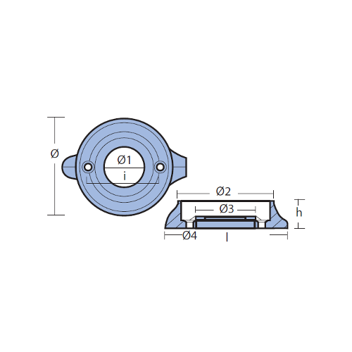 Anodo Volvo Penta collare a due pezzi 120 sail drive