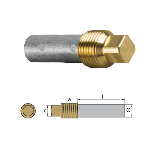 Anodo Barotto Volvo Penta 40x15 con tappo