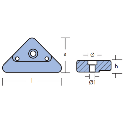 Anodo Volvo Penta triangolare per Volvo Penta SX DPX XDP-B Zinco