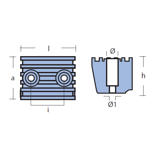 Anodo Volvo Penta Cubo per serie DPX Zinco