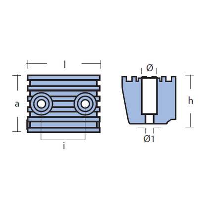 Anodo Volvo Penta Cubo per serie DPX Zinco