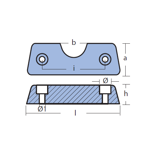 Anodo Volvo Penta Barra per serie DPX Zinco