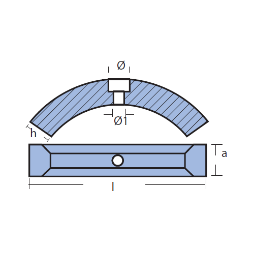 Anodo Volvo Penta Collare Zinco elica pale abbattibili 3/4  pale Sail Drive L87