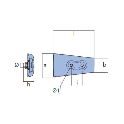 Anodo Volvo Penta Piastrina per serie SX DPH DPR piede poppiero Zinco