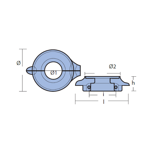 Anodo Volvo Penta Collare per Piede Poppiero S/D 2002 2003 SD 130/150 Zinco