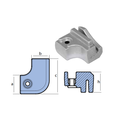 Anodo Volvo Penta Cubo XDP, Anodi per motore, In zinco, Compatibili
