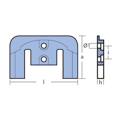 Anodo Piastra per Mercury serie Bravo One - Mercury Mercruiser Bravo 1 Zinco