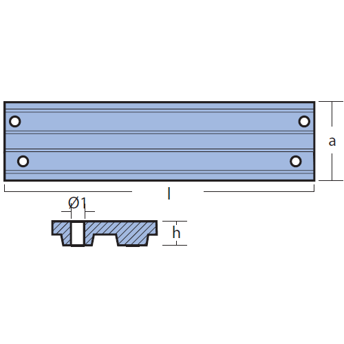 Anodo Piastra Trim Mercury 40/60 cvm Mercruiser V6 135/150/175 VERADO Zinco