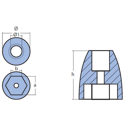 Anodo Ogiva per Mercruiser Serie Bravo 3 - Mercury Mercruiser in zinco