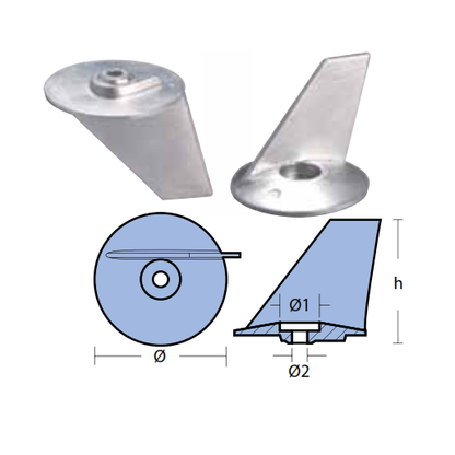 Anodo Pinna per Motore Mercury  - Pinna Mercury Mercruiser