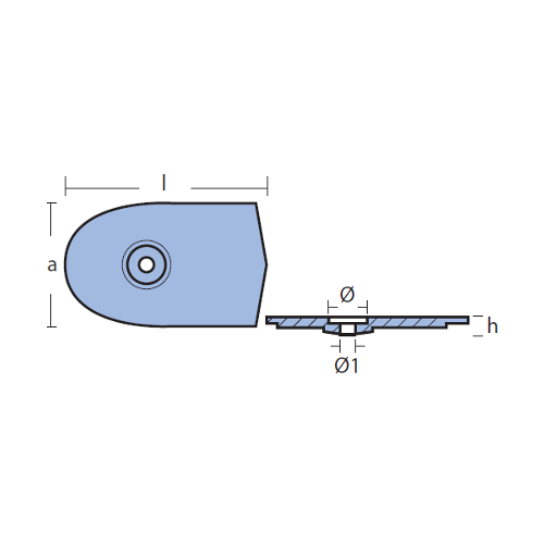 Anodo Placchetta per motori Yamaha 6-8 HP