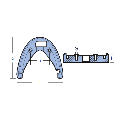 Anodo Placca per motore Yamaha sterndrive (1989-1990) YAMAHA 130/205/230/260