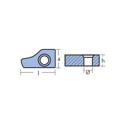 Anodo per blocco motore Yamaha 25-30 HP (1984 - 1997)