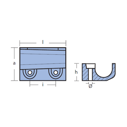 Anodo Placca per supporto motore Yamaha 40-50 HP