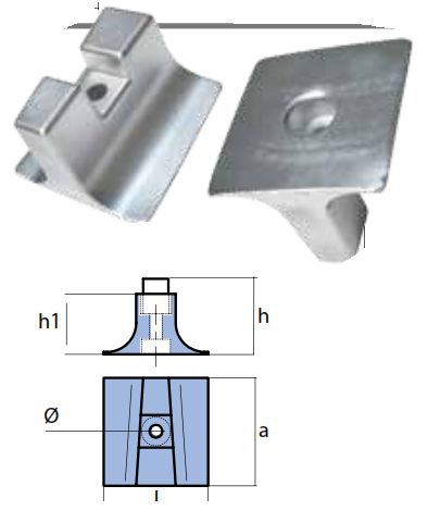Anodo Piastra per motori Yamaha 300-350 HP, Anodi Yamaha in alluminio
