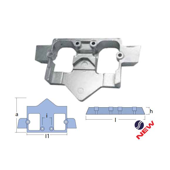 Anodo Placca per Entrofuoribordo Yamaha Hydra drive, Anodi Yamaha Alluminio