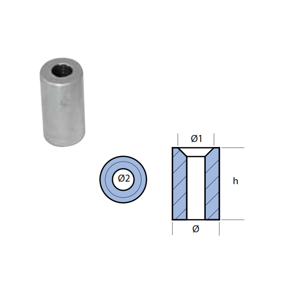Anodo interno per motore Yamaha 6-300 HP - Rondella