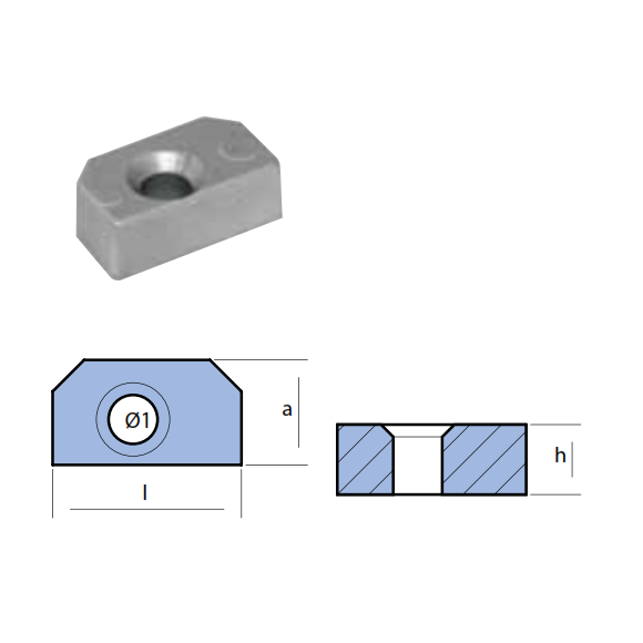 Anodo interno per motore Yamaha 150-350 HP - Cubo