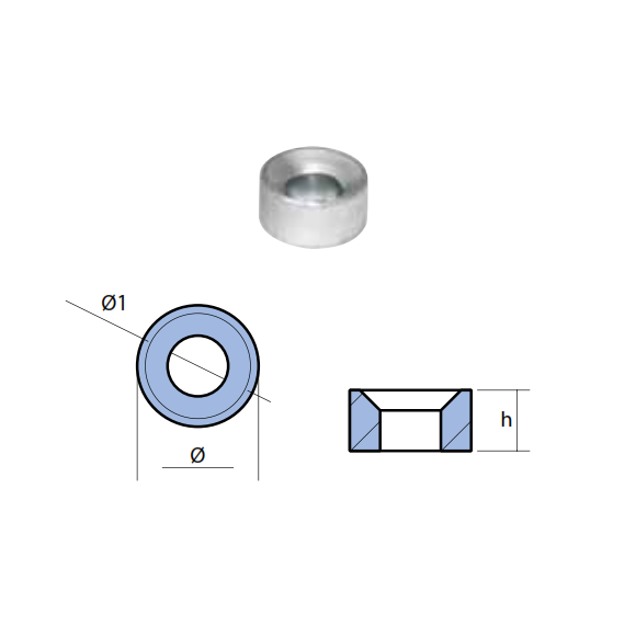 Anodo interno per motore Yamaha 150 HP Rondella