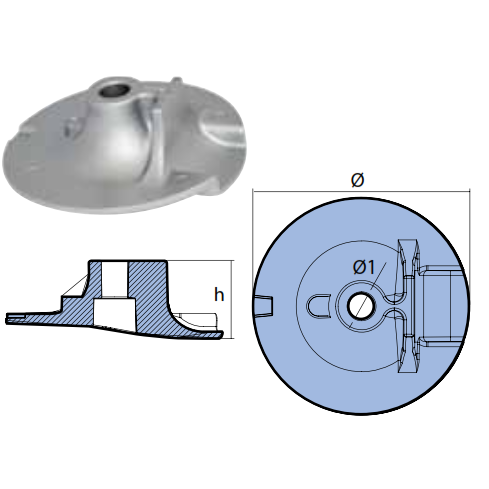 Anodo Piastra per motori Yamaha 200-350 HP, Anodi Yamaha in zinco